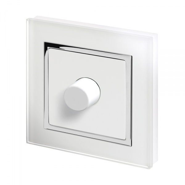 Crystal CT Rotary Intelligent LED Dimmer Switch 1G/2Way White